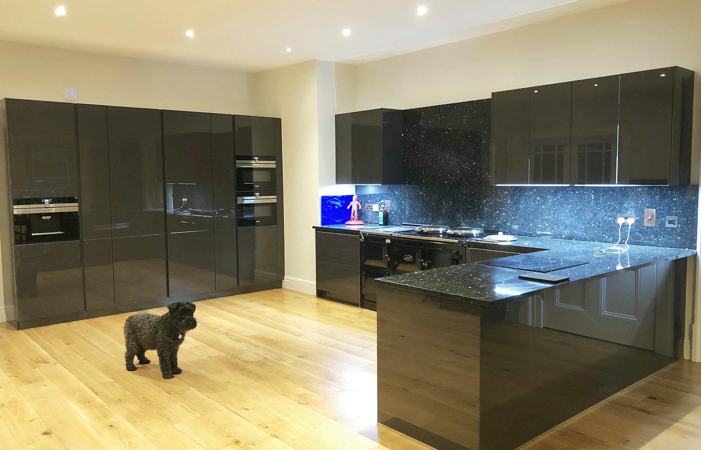 Organic Glass dark grey Gloss kitchen