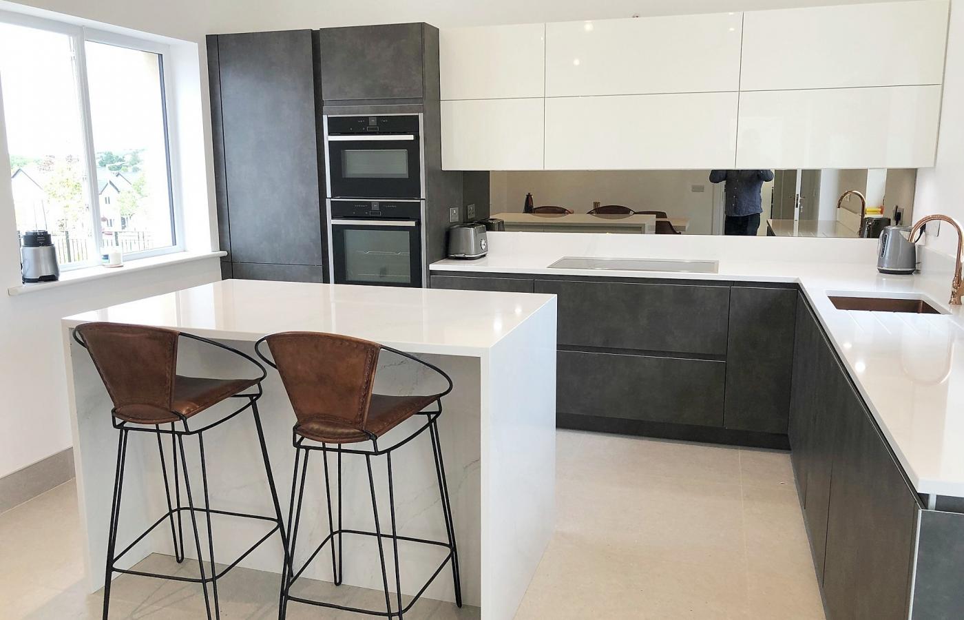 Dark Concrete Coloured  Kitchen