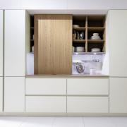 Y-line as Matt glass artic White (7) & ED Natural Oak Veneer (6)
